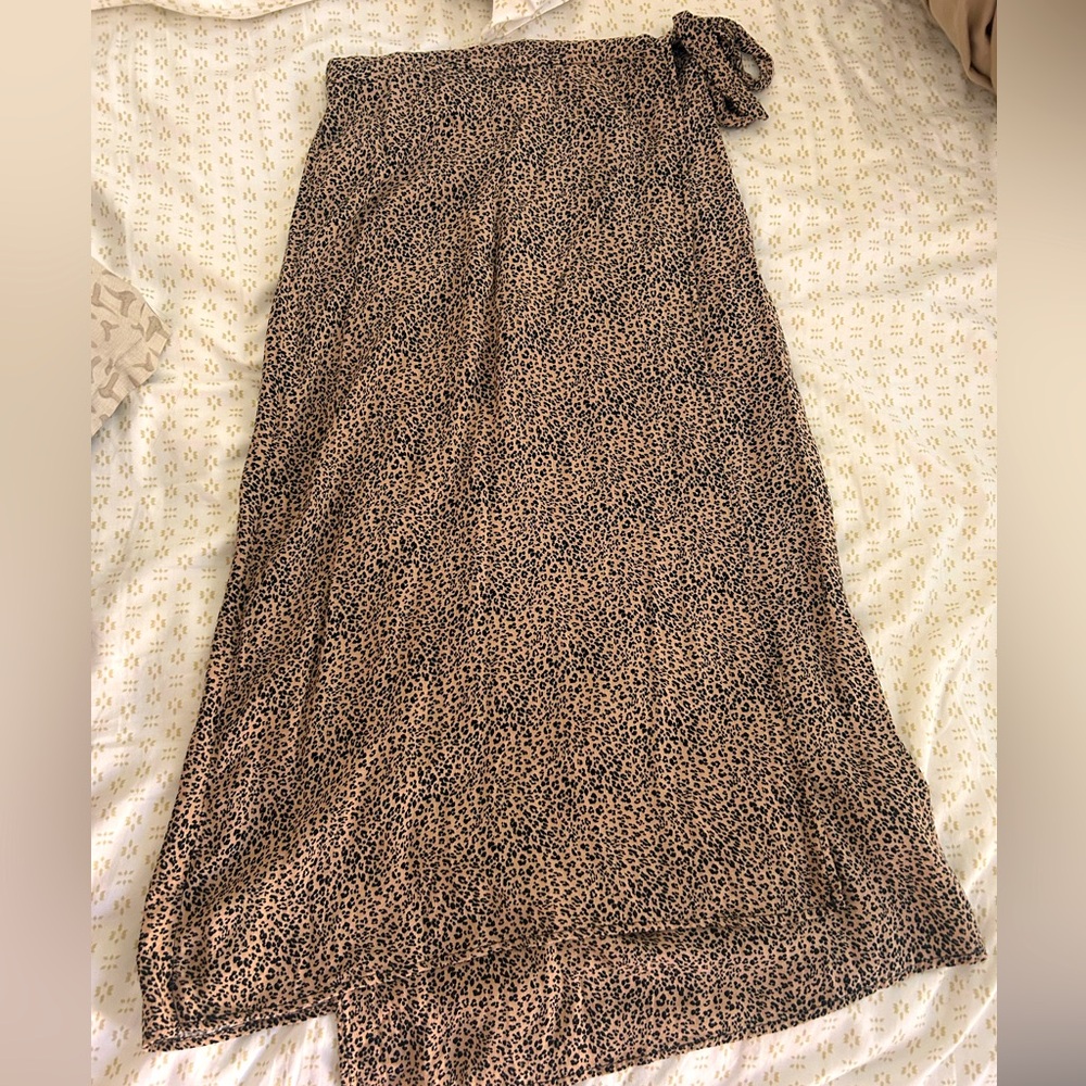 Cheetah print flowy wrap skirt